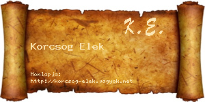 Korcsog Elek névjegykártya